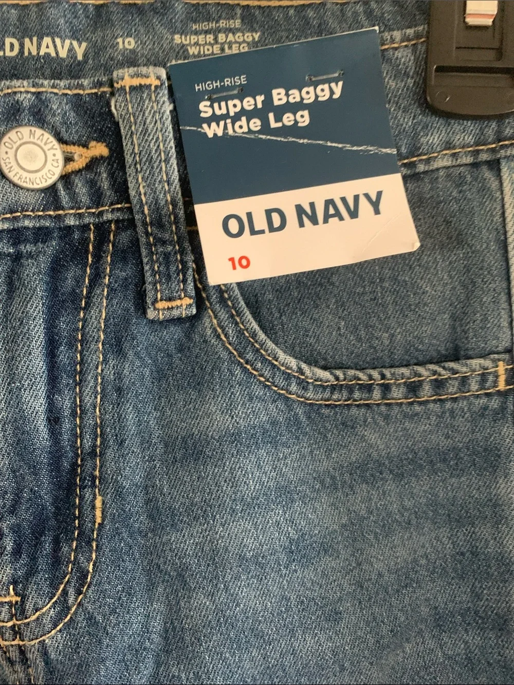 NWT Old Navy Medium Blue Wide-Leg High-Rise Jeans